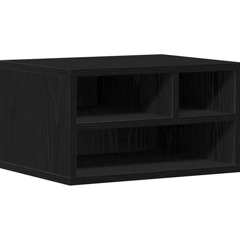 Appareils Électroniques-vidaXL Support d'imprimante avec stockage Chêne noir 40 x 32 x 22,5 cm Chêne noir