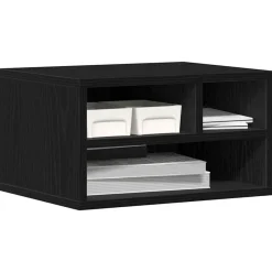 Appareils Électroniques-vidaXL Support d'imprimante avec stockage Chêne noir 40 x 32 x 22,5 cm Chêne noir