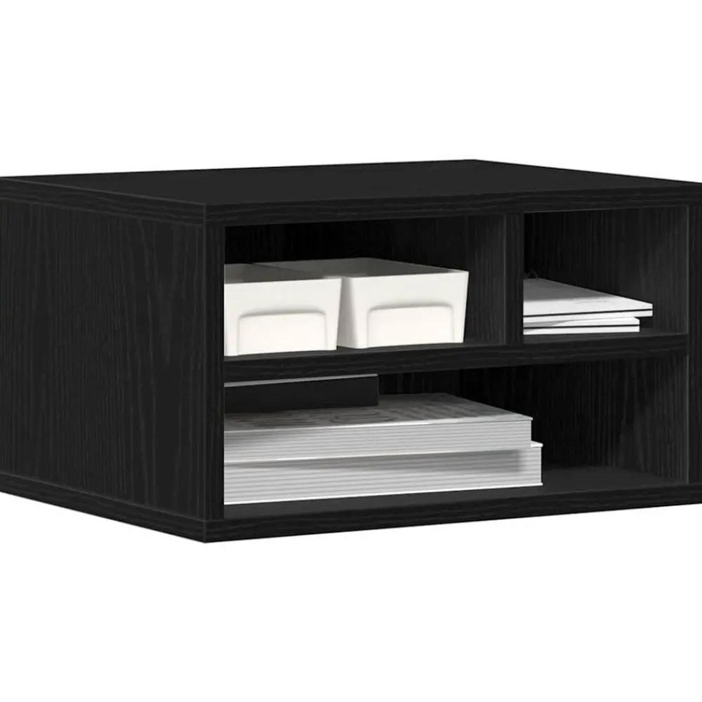 Appareils Électroniques-vidaXL Support d'imprimante avec stockage Chêne noir 40 x 32 x 22,5 cm Chêne noir