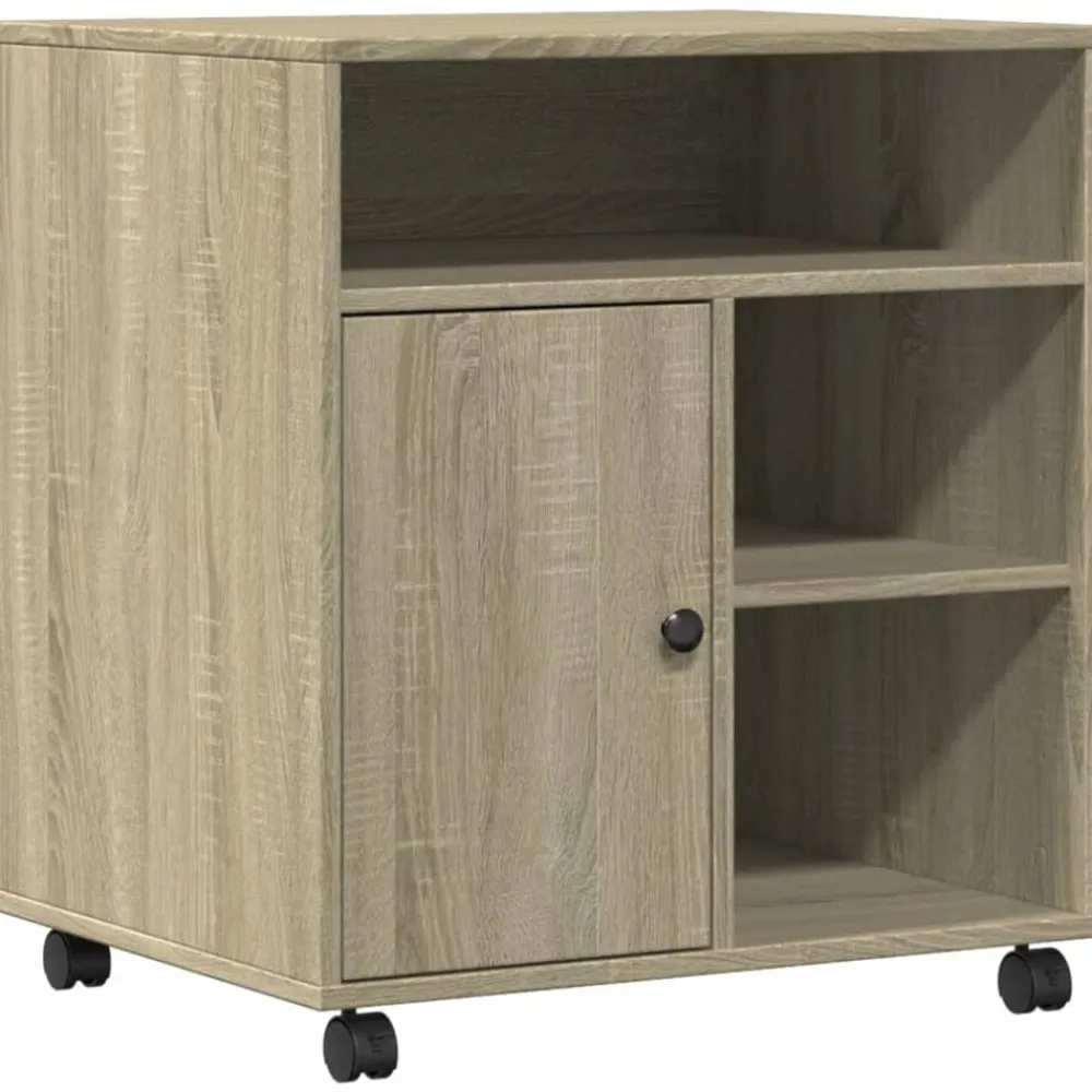Appareils Électroniques-vidaXL Support d'imprimante avec roulettes chêne sonoma 60x50x67 cm Chêne sonoma