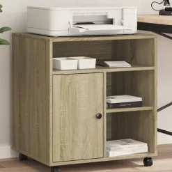 Appareils Électroniques-vidaXL Support d'imprimante avec roulettes chêne sonoma 60x50x67 cm Ch&ecirc;ne sonoma