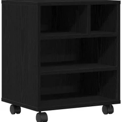 Appareils Électroniques-vidaXL Support d'imprimante avec stockage Chêne noir 41 x 32 x 48 cm Ch&ecirc;ne noir