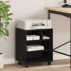 Appareils Électroniques-vidaXL Support d'imprimante avec stockage Chêne noir 41 x 32 x 48 cm Ch&ecirc;ne noir