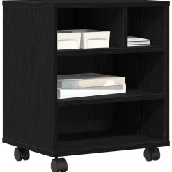 Appareils Électroniques-vidaXL Support d'imprimante avec stockage Chêne noir 41 x 32 x 48 cm Chêne noir
