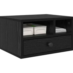 vidaXL Support d'imprimante avec tiroir Chêne noir 40 x 32 x 24 cm