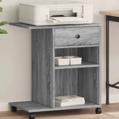 Appareils Électroniques-vidaXL Support d'imprimante avec roulettes 60x40x68,5 cm Sonoma gris
