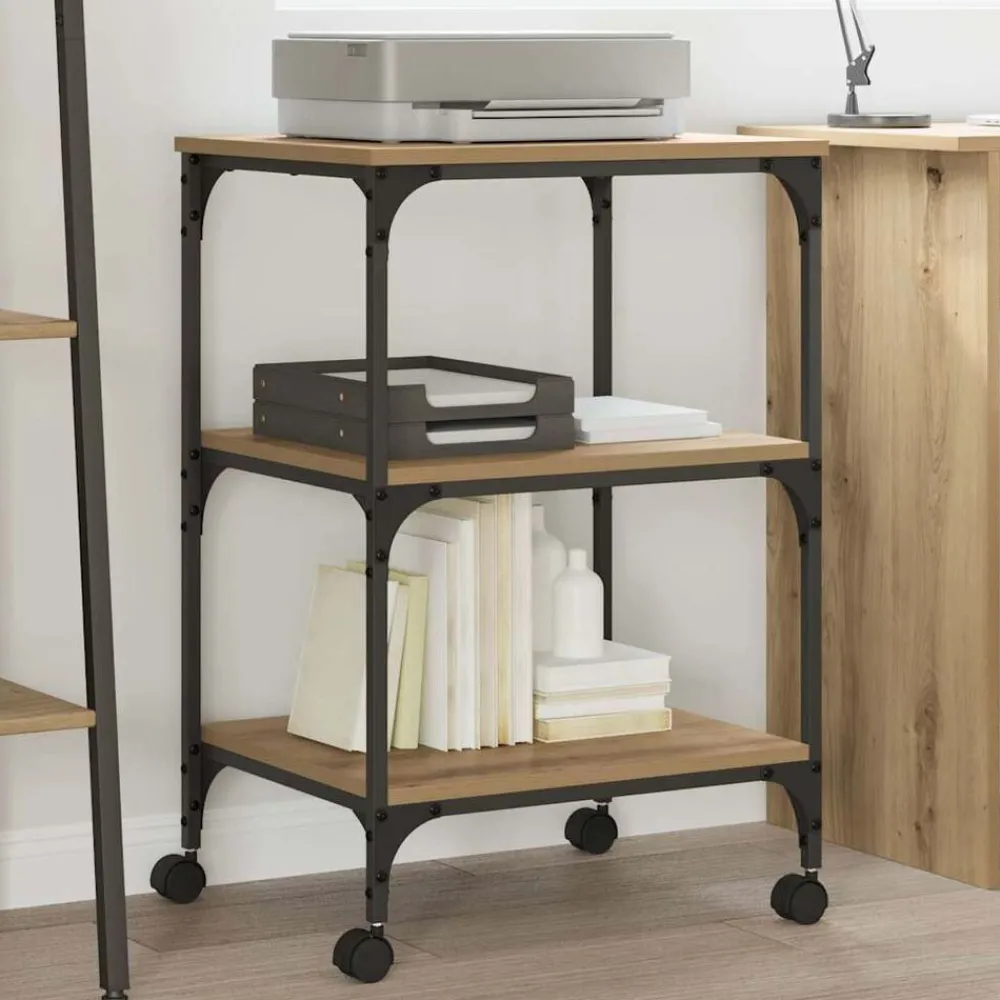 vidaXL Support d'imprimante Chêne artisanal 50 x 41 x 75 cm