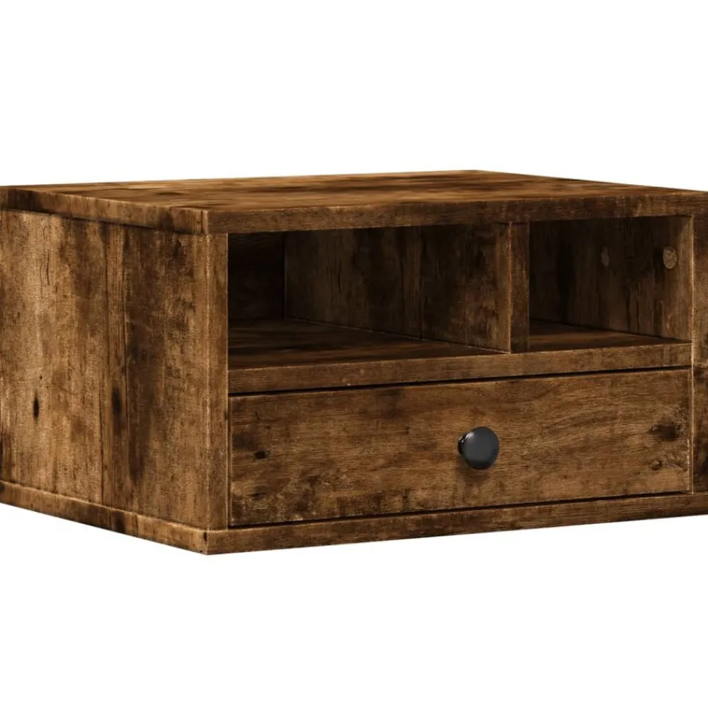 Appareils Électroniques-vidaXL Support d'imprimante chêne fumé 40x32x22,5 cm bois d'ingénierie Chêne fumé