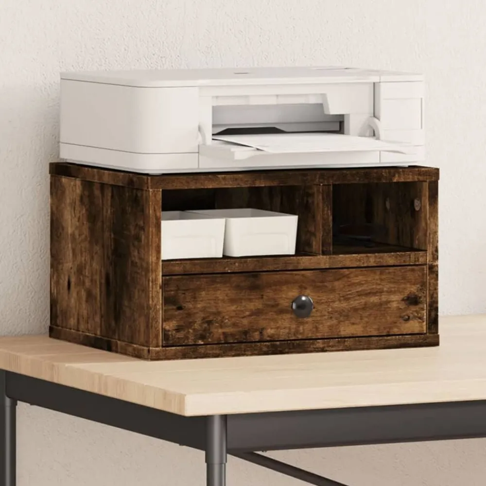 Appareils Électroniques-vidaXL Support d'imprimante chêne fumé 40x32x22,5 cm bois d'ingénierie Chêne fumé