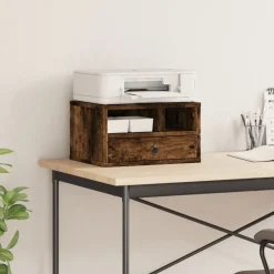 Appareils Électroniques-vidaXL Support d'imprimante chêne fumé 40x32x22,5 cm bois d'ingénierie Chêne fumé