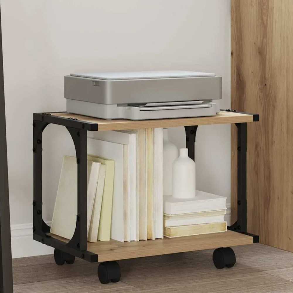 Appareils Électroniques-vidaXL Support d'imprimante Chêne artisanal 41 x 28 x 33.5 cm chêne artisanal