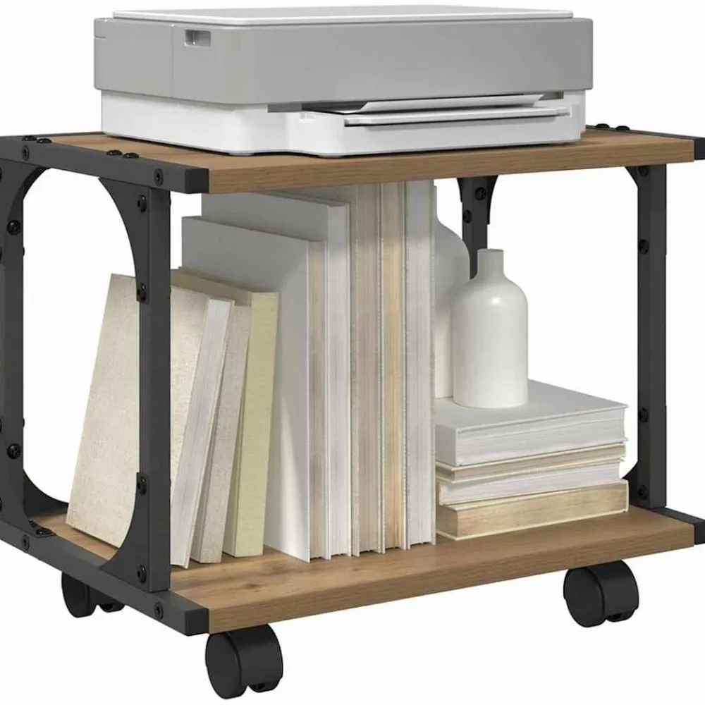 Appareils Électroniques-vidaXL Support d'imprimante Chêne artisanal 41 x 28 x 33.5 cm chêne artisanal