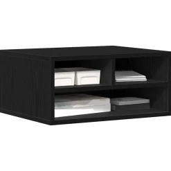 Appareils Électroniques-vidaXL Support d'imprimante avec stockage Chêne noir 49 x 40 x 22,5 cm Chêne noir