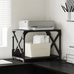 Appareils Électroniques-vidaXL Support d'imprimante Chêne noir 44 x 26 x 31.5 cm Ch&ecirc;ne noir