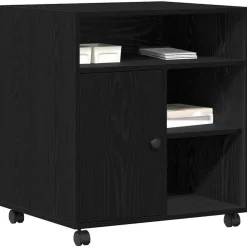 Appareils Électroniques-vidaXL Support d'imprimante avec stockage Chêne noir 60 x 50 x 67 cm Chêne noir