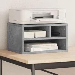 Appareils Électroniques-vidaXL Support d'imprimante 40x32x22,5 cm bois d'ingénierie Gris béton