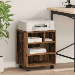 Appareils Électroniques-vidaXL Support d'imprimante avec stockage 41 x 32 x 48 cm Bois ancien