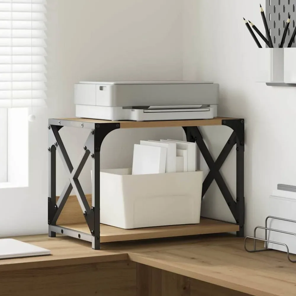 vidaXL Support d'imprimante Chêne artisanal 44 x 26 x 31.5 cm