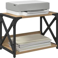 vidaXL Support d'imprimante Chêne artisanal 44 x 26 x 31.5 cm