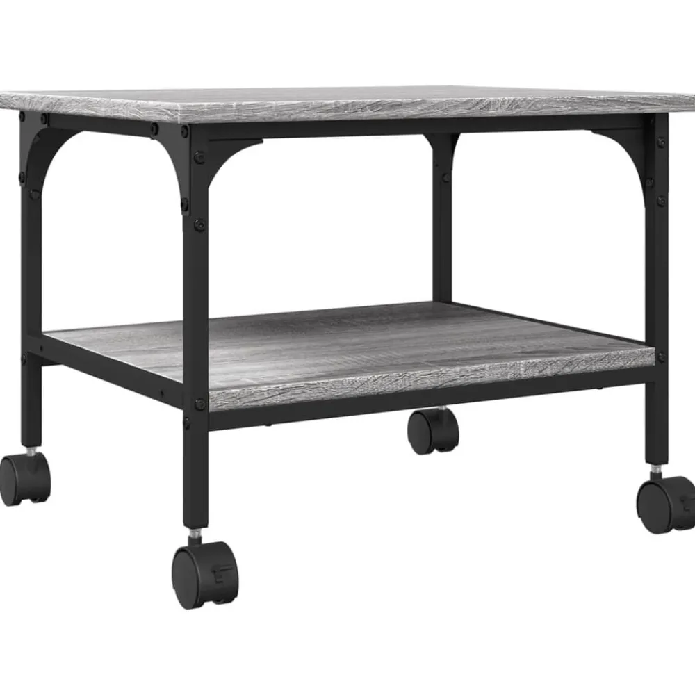 Appareils Électroniques-vidaXL Support d'imprimante à 2 niveaux 50x40x38 cm Sonoma gris