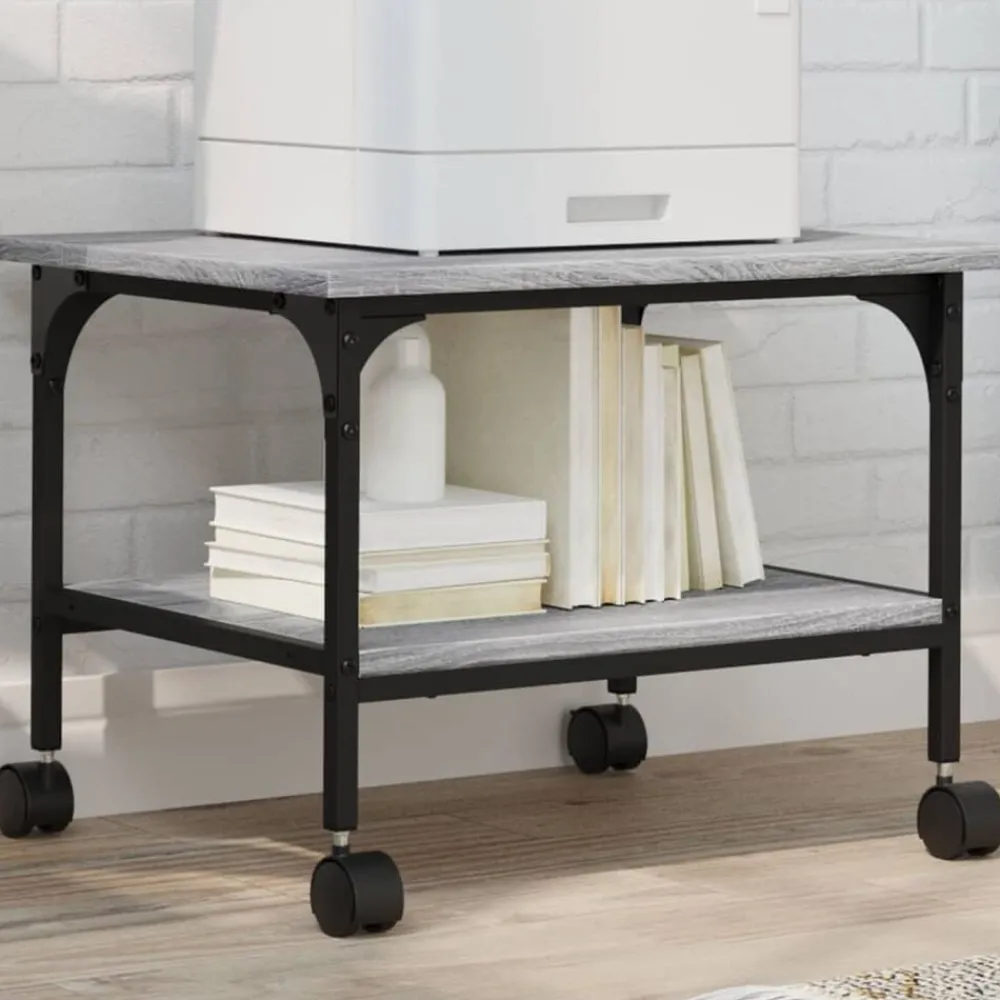 Appareils Électroniques-vidaXL Support d'imprimante à 2 niveaux 50x40x38 cm Sonoma gris