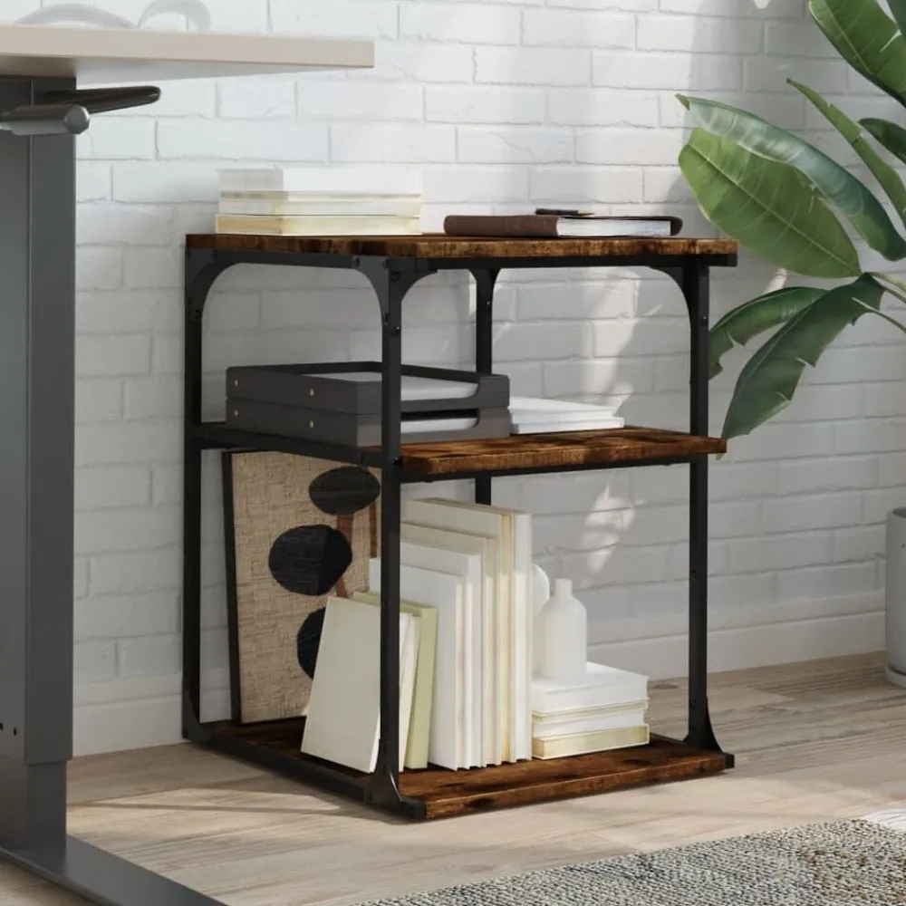 vidaXL Support d'imprimante à 3 niveaux chêne fumé 43x48x64 cm