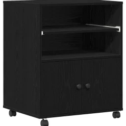 vidaXL Support d'imprimante avec stockage Chêne noir 60 x 48 x 74 cm