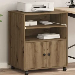 Appareils Électroniques-vidaXL Support d'imprimante Chêne artisanal 60 x 48 x 74 cm ch&ecirc;ne artisanal