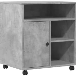 Appareils Électroniques-vidaXL Support d'imprimante avec roulettes 60x50x67 cm Gris béton