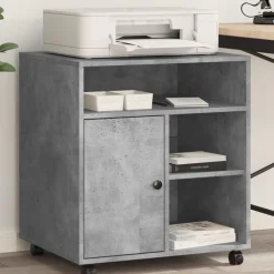 Appareils Électroniques-vidaXL Support d'imprimante avec roulettes 60x50x67 cm Gris béton