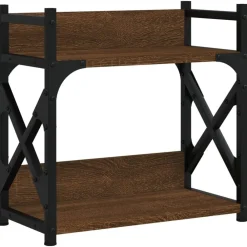 Appareils Électroniques-vidaXL Support d'imprimante à 2 niveaux chêne marron 40x20x40 cm Ch&ecirc;ne marron