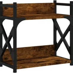 Appareils Électroniques-vidaXL Support d'imprimante à 2 niveaux chêne fumé 40x20x40 cm Chêne fumé