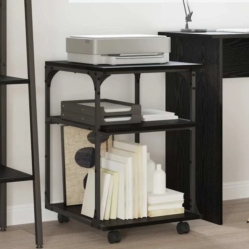 Appareils Électroniques-vidaXL Support d'imprimante Chêne noir 43 x 48 x 64 cm Chêne noir