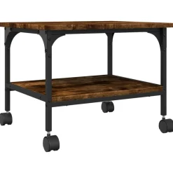 Appareils Électroniques-vidaXL Support d'imprimante à 2 niveaux chêne fumé 50x40x38 cm Chêne fumé