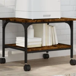Appareils Électroniques-vidaXL Support d'imprimante à 2 niveaux chêne fumé 50x40x38 cm Ch&ecirc;ne fumé