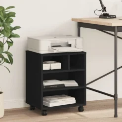 Appareils Électroniques-vidaXL Support d'imprimante avec roulettes 41x32x48 cm Noir