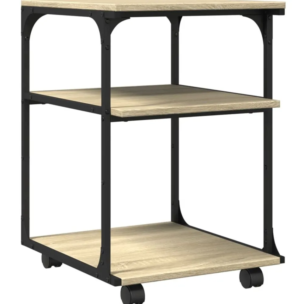 vidaXL Support d'imprimante à 3 niveaux chêne sonoma 43x48x64 cm