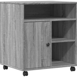 Appareils Électroniques-vidaXL Support d'imprimante avec roulettes 60x50x67 cm Sonoma gris