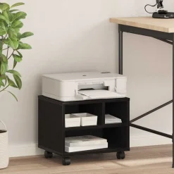 vidaXL Support d'imprimante avec stockage Chêne noir 41 x 32 x 34,5 cm