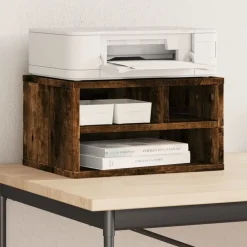 vidaXL Support d'imprimante chêne fumé 40x32x22,5 cm bois d'ingénierie