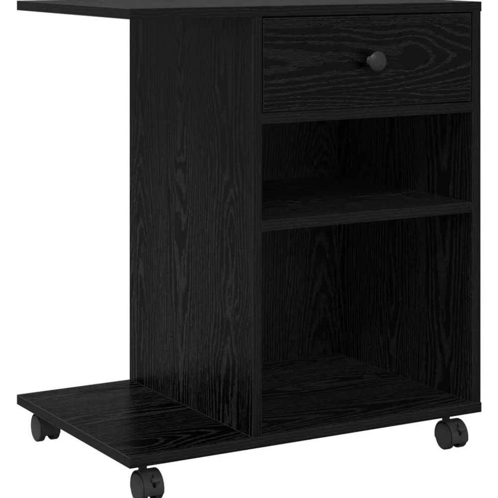 vidaXL Support d'imprimante avec tiroir Chêne noir 60 x 40 x 68,5 cm