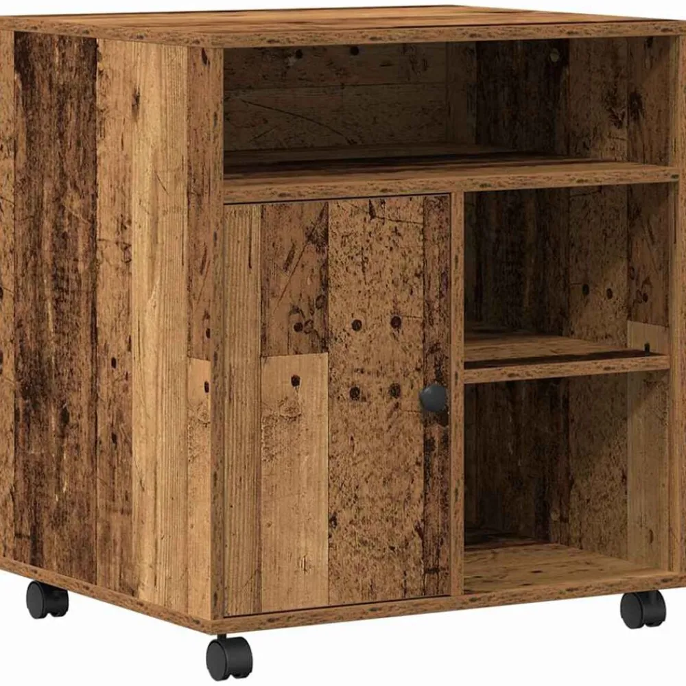 Appareils Électroniques-vidaXL Support d'imprimante avec stockage 60 x 50 x 67 cm Bois ancien