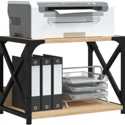 vidaXL Support d'imprimante à 2 niveaux chêne sonoma 44x26x31,5 cm