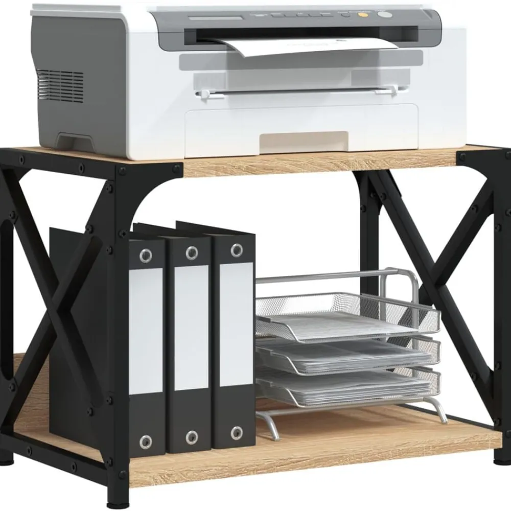 vidaXL Support d'imprimante à 2 niveaux chêne sonoma 44x26x31,5 cm