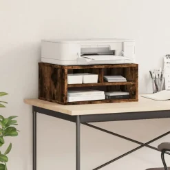 vidaXL Support d'imprimante chêne fumé 49x40x22,5 cm bois d'ingénierie
