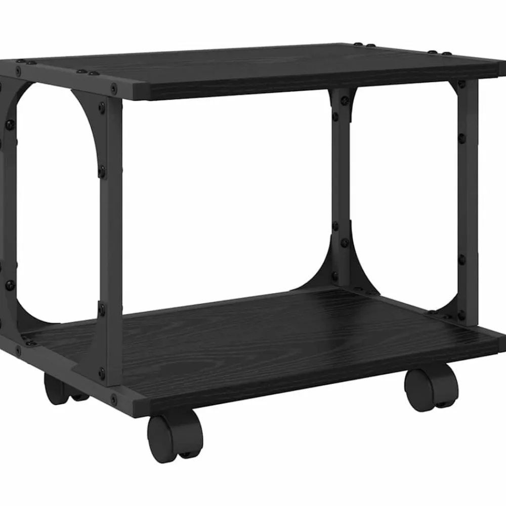 Appareils Électroniques-vidaXL Support d'imprimante Chêne noir 41 x 28 x 33.5 cm Chêne noir