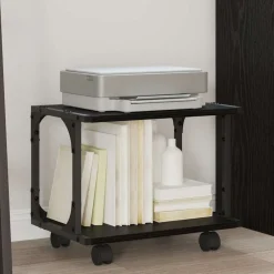 Appareils Électroniques-vidaXL Support d'imprimante Chêne noir 41 x 28 x 33.5 cm Ch&ecirc;ne noir