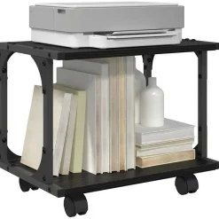 Appareils Électroniques-vidaXL Support d'imprimante Chêne noir 41 x 28 x 33.5 cm Chêne noir