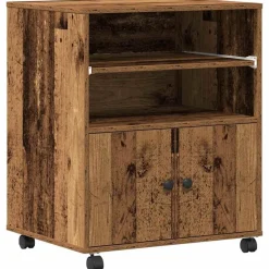 Appareils Électroniques-vidaXL Support d'imprimante avec stockage 60 x 48 x 74 cm Bois ancien