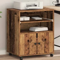 Appareils Électroniques-vidaXL Support d'imprimante avec stockage 60 x 48 x 74 cm Bois ancien